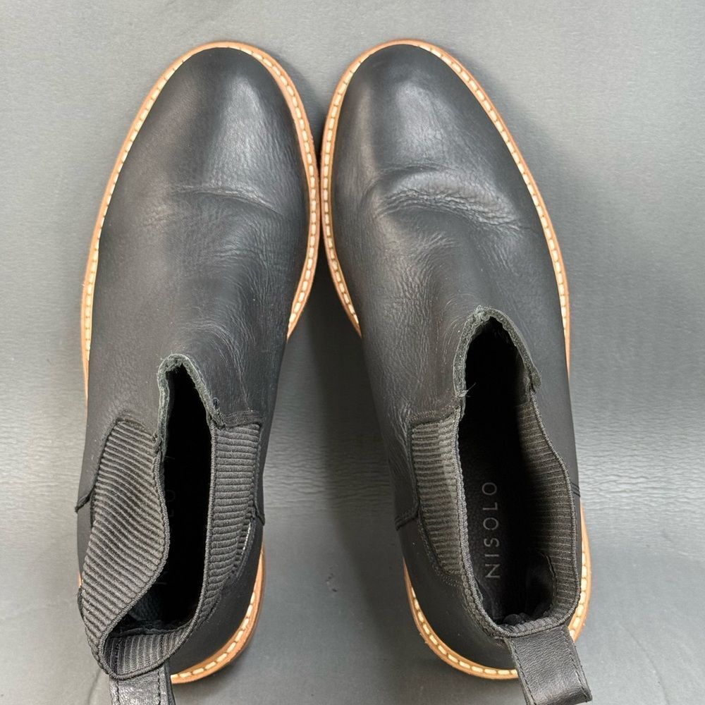 Black Leather Ankle Boots - Picture 6 of 9